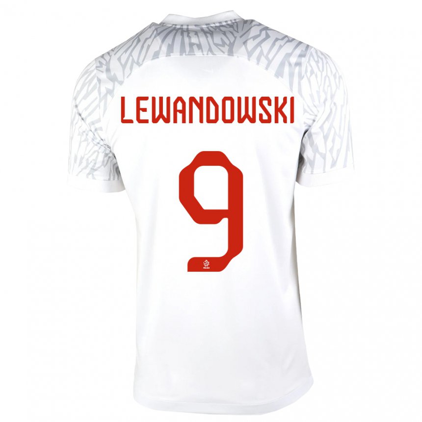 メンズポーランドロベルト・レヴァンドフスキ#9ホワイトホームシャツ22