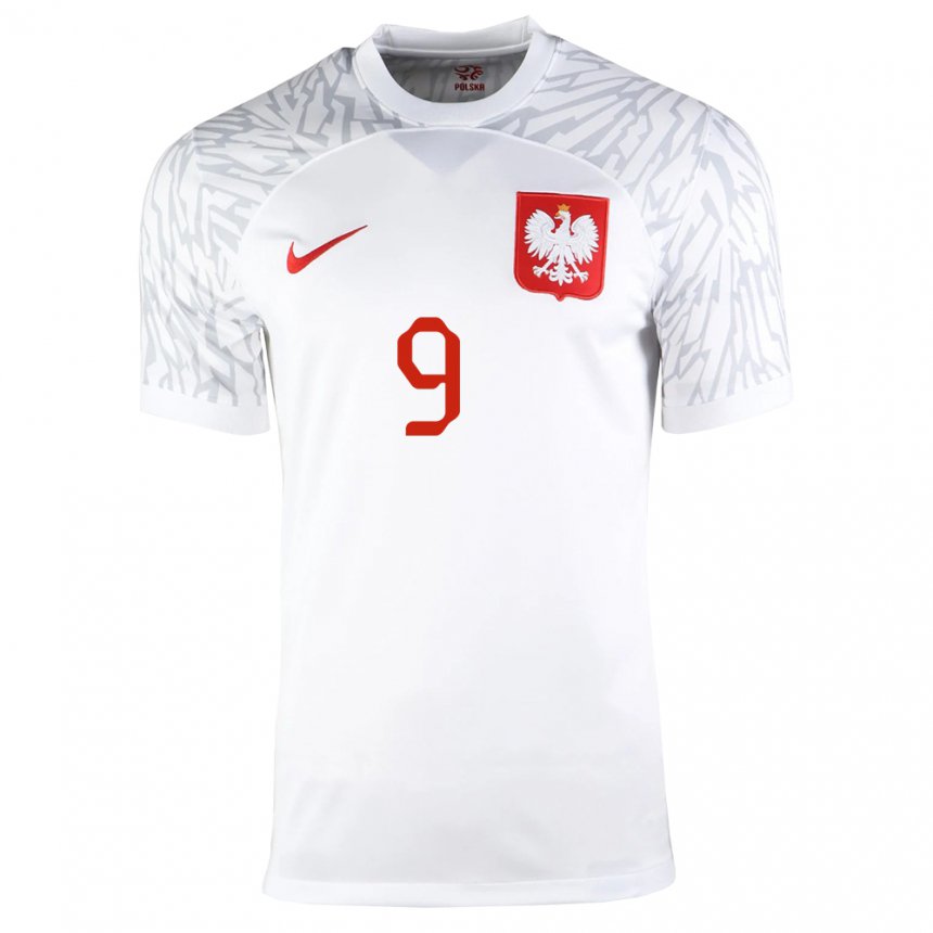 メンズポーランドロベルト・レヴァンドフスキ#9ホワイトホームシャツ22