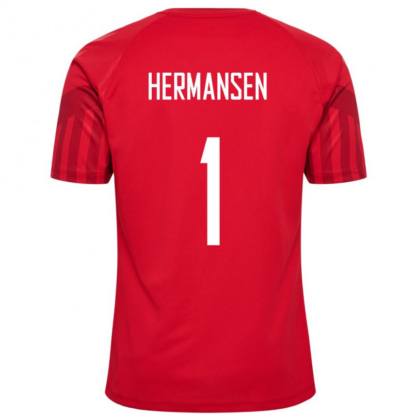 レディースデンマークマッツ・ハーマンセン#1赤ホームシャツ22-24 