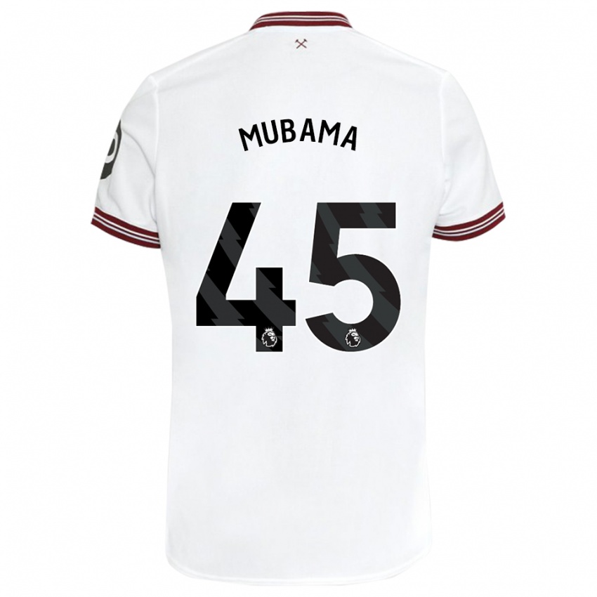 キッズDivin Mubama#45白アウェイシャツ2023/24ジャージーユニフォーム