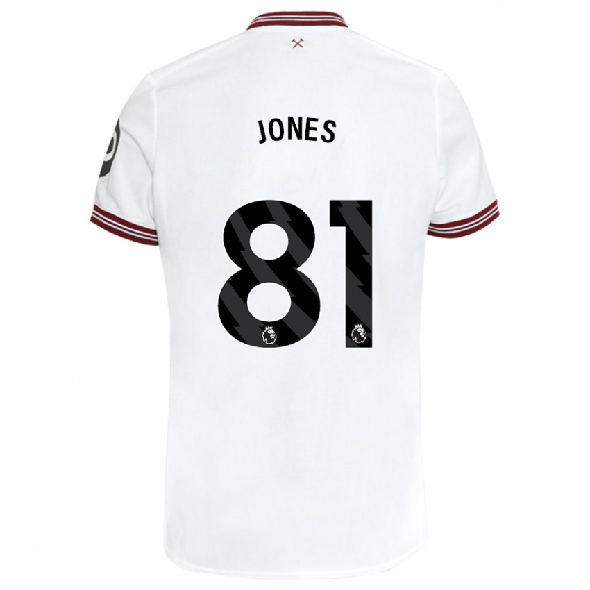 キッズリアム・ジョーンズ#81白アウェイシャツ2023/24ジャージーユニフォーム