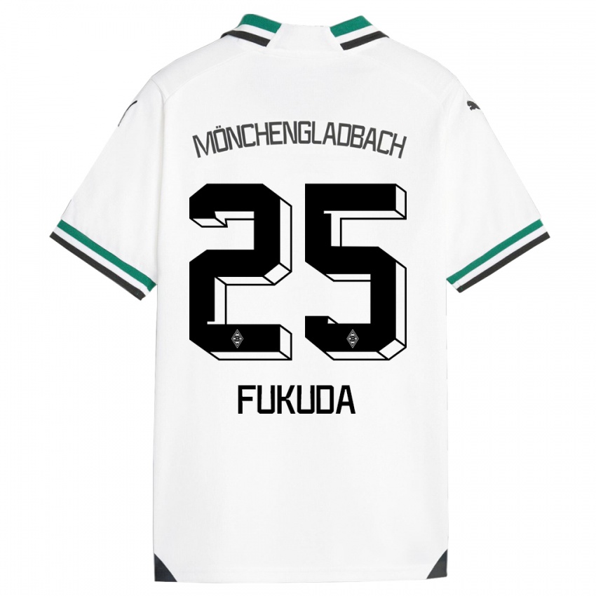 レディース福田師王#25ホワイトグリーンホームシャツ2023/24ジャージーユニフォーム