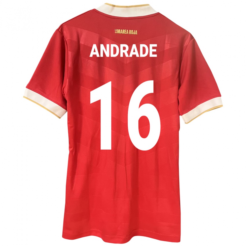 レディースパナマAndrés Andrade#16赤ホームシャツ24-26ジャージーユニフォーム