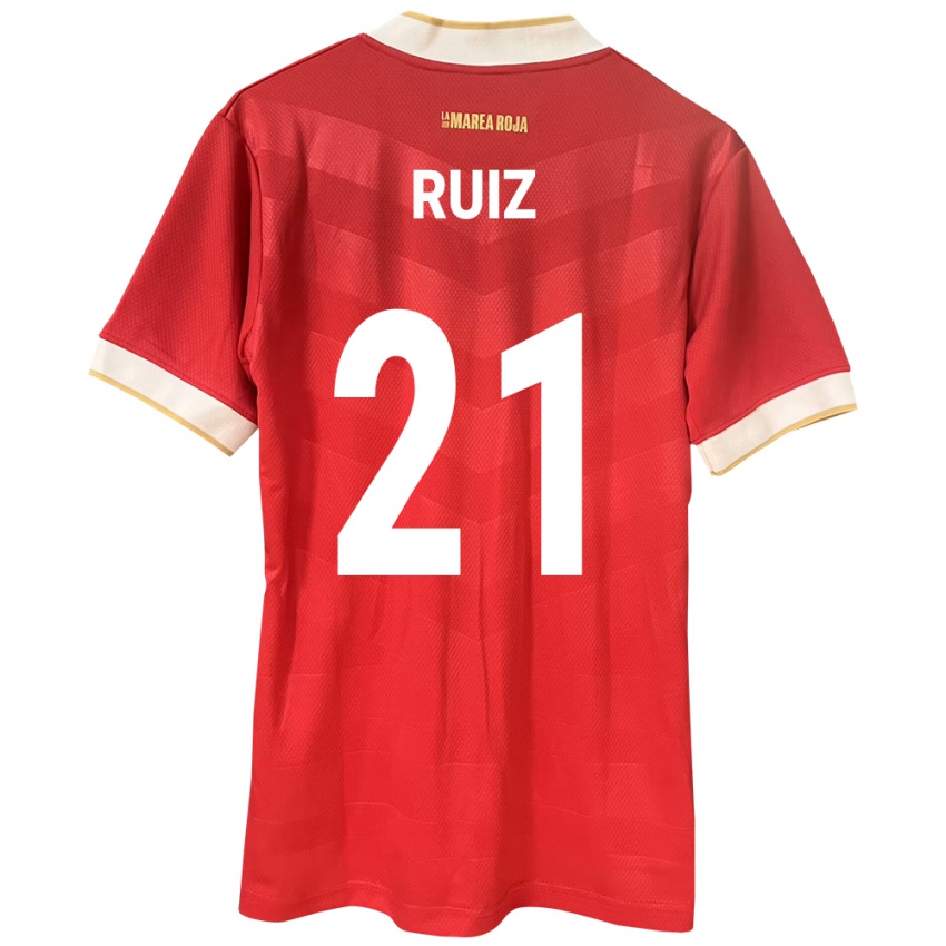 レディースパナマAlberto Ruiz#21赤ホームシャツ24-26ジャージーユニフォーム