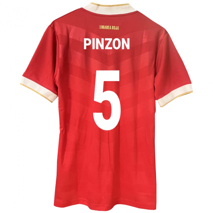 レディースパナマYomira Pinzón#5赤ホームシャツ24-26ジャージーユニフォーム