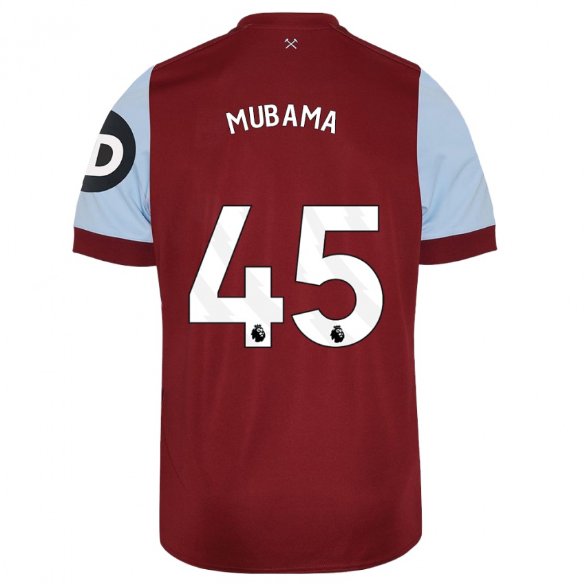 キッズDivin Mubama#45マルーンホームシャツ2023/24ジャージーユニフォーム
