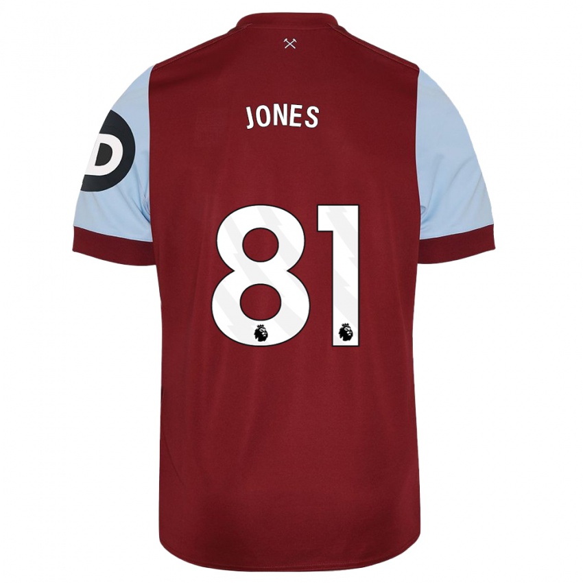キッズリアム・ジョーンズ#81マルーンホームシャツ2023/24ジャージーユニフォーム