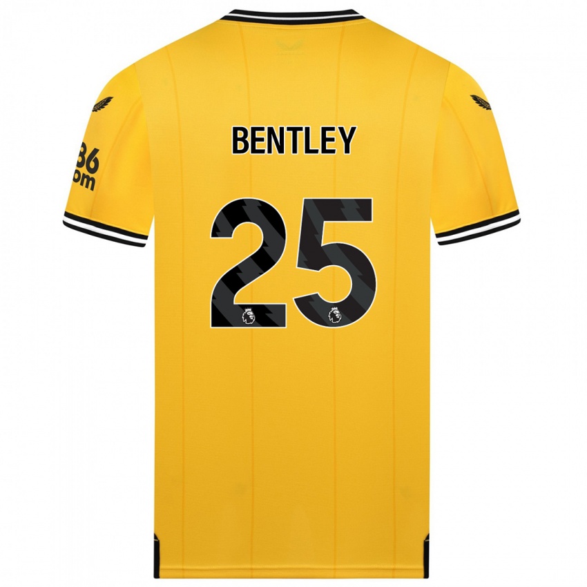 キッズダニエル・ベントレー#25黄色ホームシャツ2023/24ジャージーユニフォーム