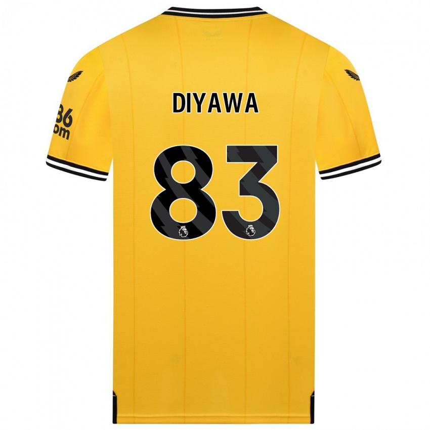 キッズAaron Keto-Diyawa#83黄色ホームシャツ2023/24ジャージーユニフォーム