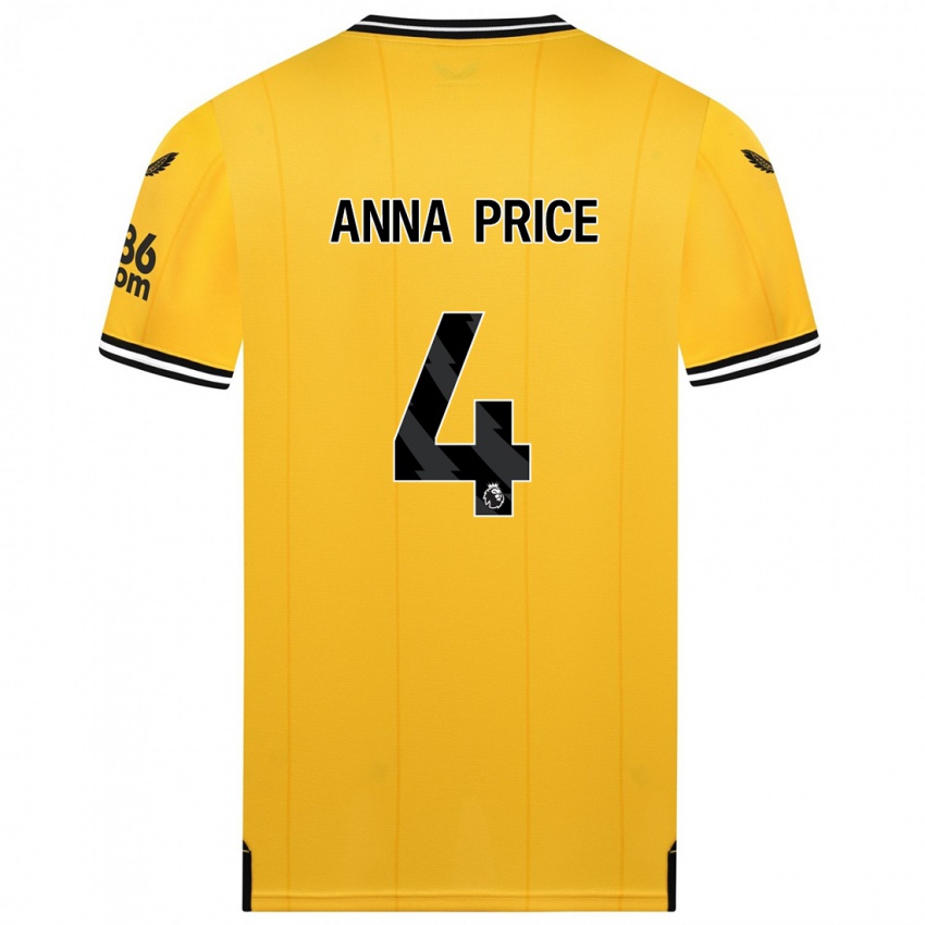 キッズAnna Price#4黄色ホームシャツ2023/24ジャージーユニフォーム