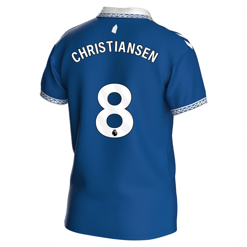 キッズイジー・クリスチャンセン#8ロイヤルブルーホームシャツ2023/24ジャージーユニフォーム