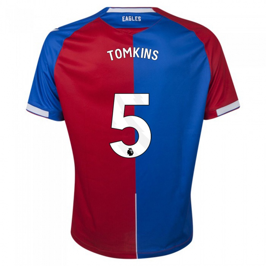 キッズジェームズ・トムキンス#5赤青ホームシャツ2023/24ジャージーユニフォーム