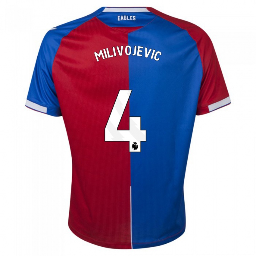キッズルカ・ミリヴォイェヴィッチ#4赤青ホームシャツ2023/24ジャージーユニフォーム