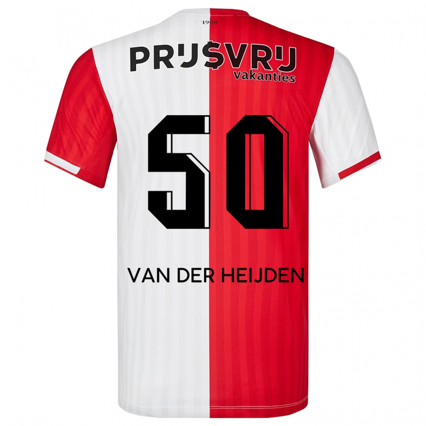 キッズDelano Van Der Heijden#50赤白ホームシャツ2023/24ジャージーユニフォーム