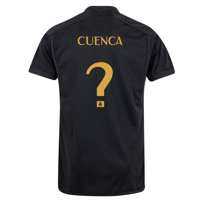 キッズDavid Cuenca#0黒サードユニフォームシャツ2023/24ジャージーユニフォーム
