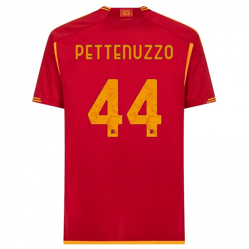 メンズTecla Pettenuzzo#44赤ホームシャツ2023/24ジャージーユニフォーム