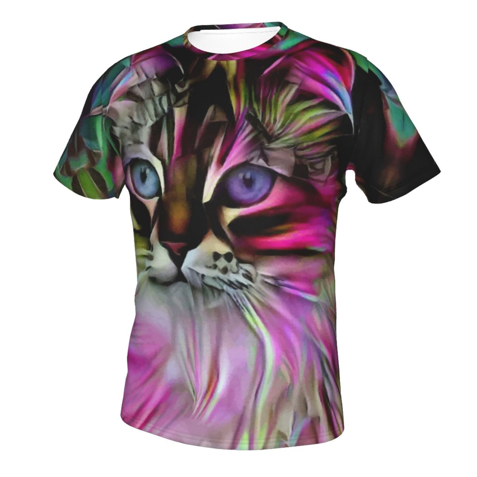 Etsyの猫ミクストメディア要素クラシックTシャツ